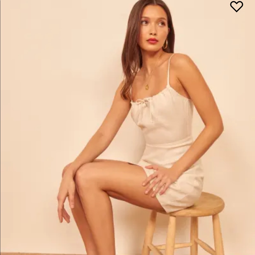 Like New Reformation Violane Linen Mini Dress In Cream